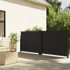 vidaXL Fekete behúzható oldalsó napellenző 100 x 1000 cm kerti bútor