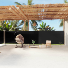 vidaXL fekete behúzható oldalsó napellenző 180 x 1200 cm kerti bútor