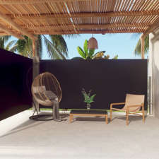 vidaXL fekete behúzható oldalsó napellenző 180 x 600 cm kerti bútor