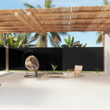vidaXL fekete behúzható oldalsó napellenző 200 x 1200 cm kerti bútor