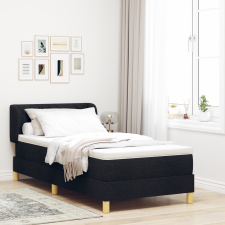 vidaXL Fekete Boxspring Ágy Matracal, 100x200 cm, Szövet ágy és ágykellék