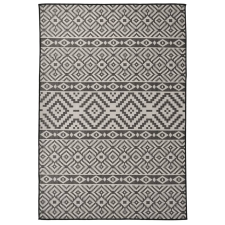 vidaXL fekete csíkos lapos szövésű kültéri szőnyeg 160 x 230 cm lakástextília