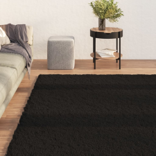 vidaXL fekete csúszásmentes puha bozontos mosható szőnyeg 80 x 150 cm lakástextília