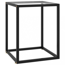 vidaXL fekete dohányzóasztal edzett üveggel 40 x 40 x 50 cm bútor