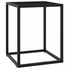 vidaXL fekete dohányzóasztal fekete üveggel 40 x 40 x 50 cm bútor
