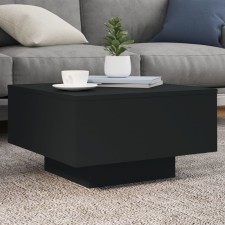 vidaXL fekete dohányzóasztal LED-lámpákkal 55 x 55 x 31 cm bútor