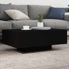 vidaXL fekete dohányzóasztal LED-lámpákkal 85 x 55 x 31 cm bútor