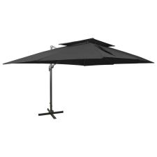 vidaXL fekete dupla tetejű konzolos napernyő 400 x 300 cm kerti bútor
