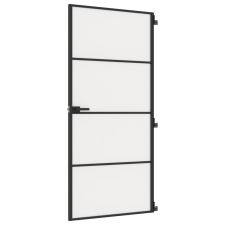 vidaXL fekete edzett üveg és alumínium vékony beltéri ajtó 93x201,5 cm (155121) nyílászáró