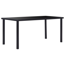 vidaXL fekete edzett üveg étkezőasztal 160 x 80 x 75 cm bútor
