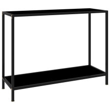 vidaXL fekete edzett üveg tálalóasztal 100 x 35 x 75 cm bútor
