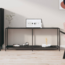 vidaXL fekete edzett üveg tálalóasztal 180 x 35 x 75,5 cm bútor