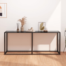 vidaXL fekete edzett üveg tálalóasztal 180 x 35 x 75,5 cm bútor