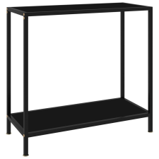 vidaXL fekete edzett üveg tálalóasztal 80 x 35 x 75 cm bútor