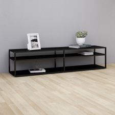 vidaXL fekete edzett üveg TV-szekrény 180 x 40 x 40,5 cm bútor