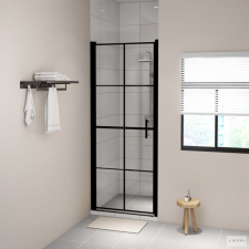 vidaXL Fekete edzett üveg zuhanyajtó 91 x 195 cm kád, zuhanykabin