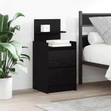 vidaXL fekete éjjeliszekrény 2 fiókkal 38x34x80 cm bútor