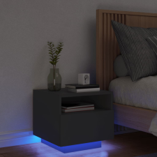 vidaXL fekete éjjeliszekrény LED-világítással 40 x 39 x 37 cm bútor