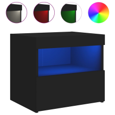 vidaXL fekete éjjeliszekrény LED-világítással 50 x 40 x 45 cm (836765) bútor