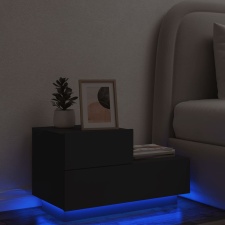 vidaXL fekete éjjeliszekrény LED-világítással 70 x 36 x 40,5 cm bútor