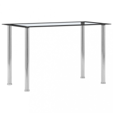 vidaXL Fekete és átlátszó edzett üveg étkezőasztal 120 x 60 x 75 cm bútor