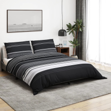 vidaXL fekete és fehér ágyneműhuzat-garnitúra 140x200 cm pamut lakástextília