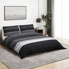 vidaXL fekete és fehér ágyneműhuzat-garnitúra 155x220 cm pamut lakástextília