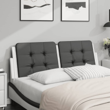 vidaXL fekete és fehér műbőr fejtámla párna 140 cm ágy és ágykellék