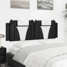 vidaXL fekete és fehér műbőr fejtámla párna 160 cm ágy és ágykellék