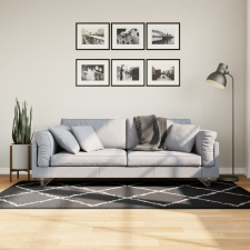 vidaXL fekete és krém hosszú szálú bozontos modern szőnyeg 100 x 200cm lakástextília