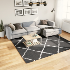 vidaXL fekete és krém hosszú szálú bozontos modern szőnyeg 240 x 240cm lakástextília