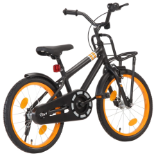 vidaXL fekete és narancssárga gyerekbicikli elülső hordozóval 18" gyermek kerékpár