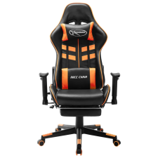 vidaXL fekete és narancssárga műbőr gamer szék lábtámasszal (20516) forgószék