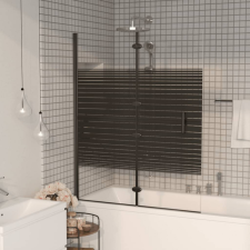 vidaXL Fekete ESG zuhanykabin összecsukható ajtóval 100 x 140 cm kád, zuhanykabin