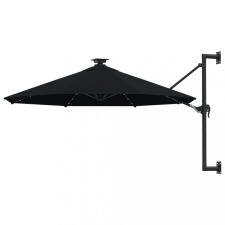 vidaXL fekete fali napernyő LED-ekkel és fémrúddal 300 cm kerti bútor