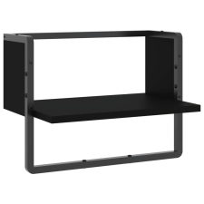 vidaXL fekete fali polc rúddal 40x25x30 cm (836283) bútor