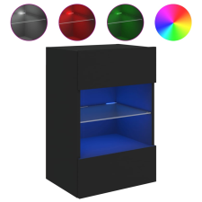 vidaXL fekete fali TV-szekrény LED-világítással 40x30x60,5 cm (837080) bútor