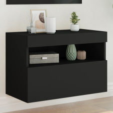 vidaXL fekete fali TV-szekrény LED-világítással 60x30x40 cm bútor