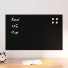 vidaXL fekete falra szerelhető edzett üveg mágnestábla 80 x 50 cm mágnestábla