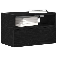 vidaXL fekete falra szerelhető éjjeliszekrény 45 x 26 x 28,5 cm bútor