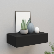 vidaXL fekete falra szerelhető fiókos polc 40 x 23,5 x 10 cm bútor