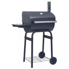 vidaXL Fekete faszén tüzelésű grillsütő alsó polccal grillsütő