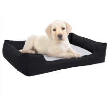 vidaXL fekete-fehér vászon hatású gyapjú kutyaágy 65 x 50 x 20 cm szállítóbox, fekhely kutyáknak