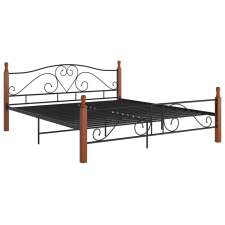 vidaXL fekete fém ágykeret 200 x 200 cm (324938) ágy és ágykellék