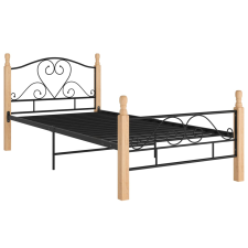 vidaXL fekete fém ágykeret 90 x 200 cm (324939) ágy és ágykellék