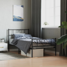 vidaXL fekete fém ágykeret fej- és lábtámlával 100 x 190 cm ágy és ágykellék