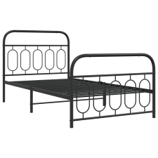 vidaXL fekete fém ágykeret fej- és lábtámlával 100 x 190 cm ágy és ágykellék