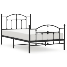 vidaXL fekete fém ágykeret fej- és lábtámlával 100 x 190 cm (353451) ágy és ágykellék