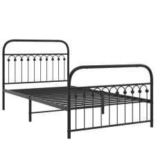 vidaXL fekete fém ágykeret fej- és lábtámlával 107 x 203 cm ágy és ágykellék