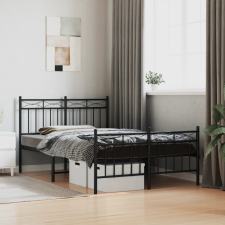vidaXL fekete fém ágykeret fej- és lábtámlával 120 x 190 cm ágy és ágykellék
